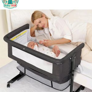 Baby Mall Dark Grey 3-in-1 Bedside Bassinet