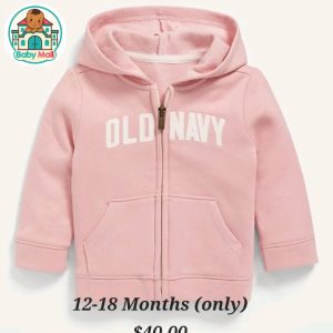 Blush Pink Baby's Old Navy Zip-Up Hoodie 12-18 Months