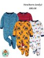 Baby Mall Multi-color Baby Footie Pajamas Newborn 4-Pack