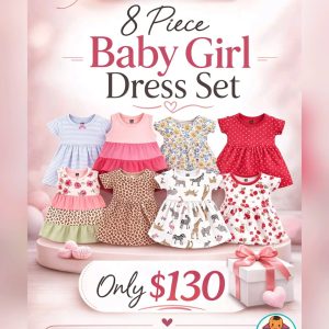 Baby Mall Multi-color Baby Girl 8-Piece Dress Set