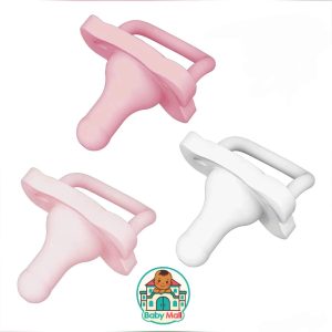 Dr. Browns Pink and White Baby Silicone Pacifiers 3-Pack, 0-6 Months