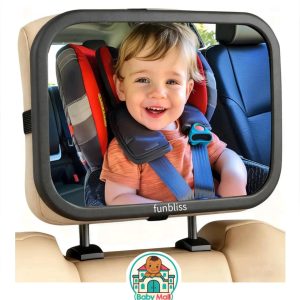 Black funbliss Baby Car Mirror Rear Facing with 360 Rotation