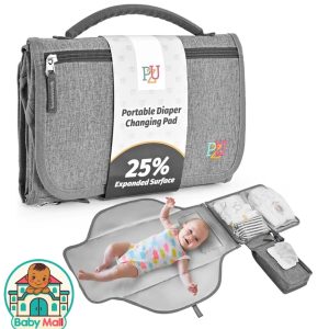 PU Grey Portable Diaper Changing Pad Oversized 28 x 22