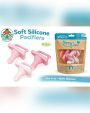 Dr. Browns Pink and White Unisex Baby Silicone Pacifiers 3-Pack, 0-6 Months