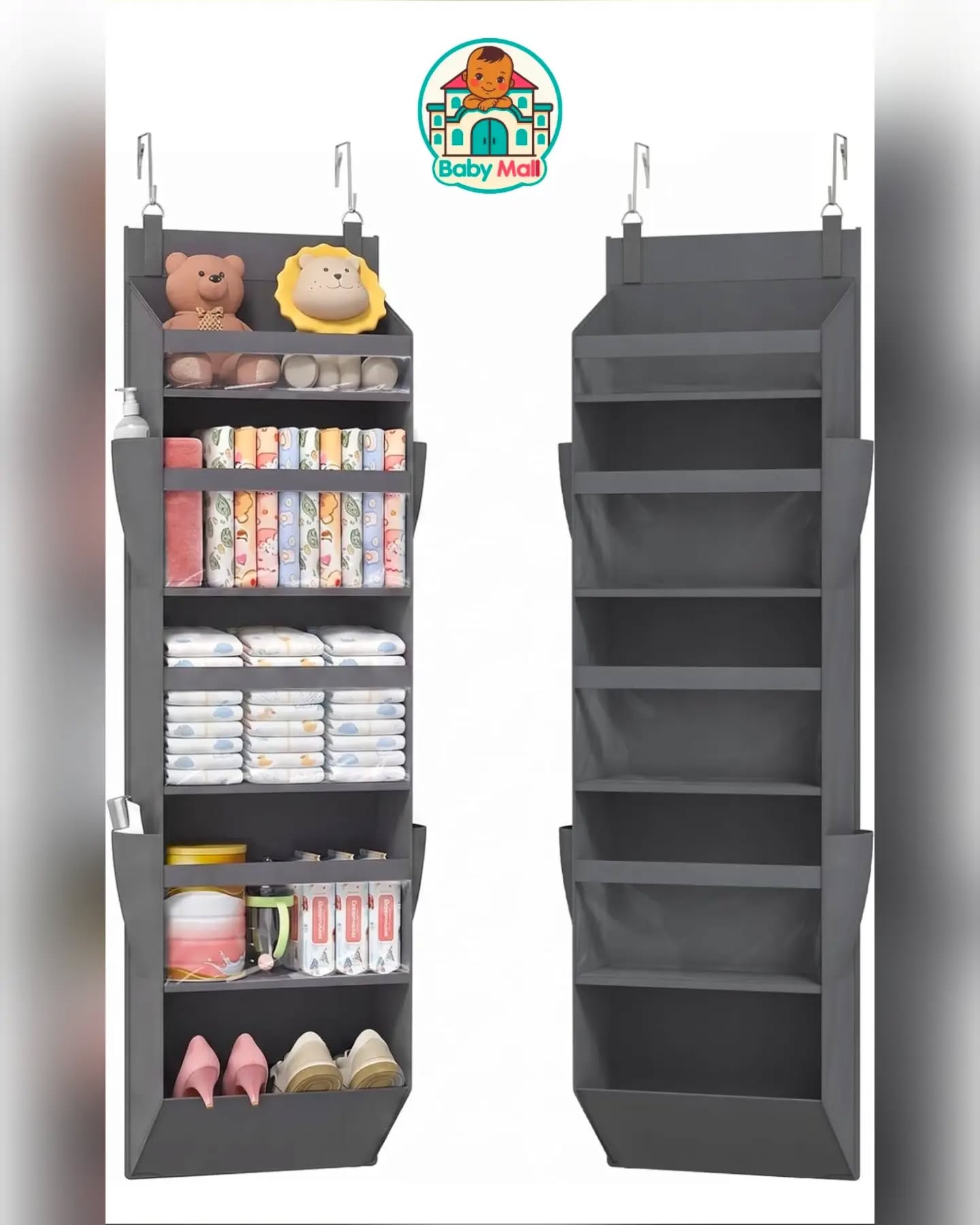 Grey Baby Over-the-Door Organizer