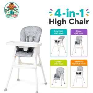 Baby Trend White & Grey Baby 4-in-1 High Chair