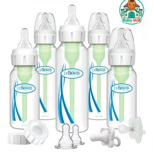 Dr. Brown's Clear Unisex Baby Anti-Colic Bottle Gift Set 4 oz & 8 oz Bottles