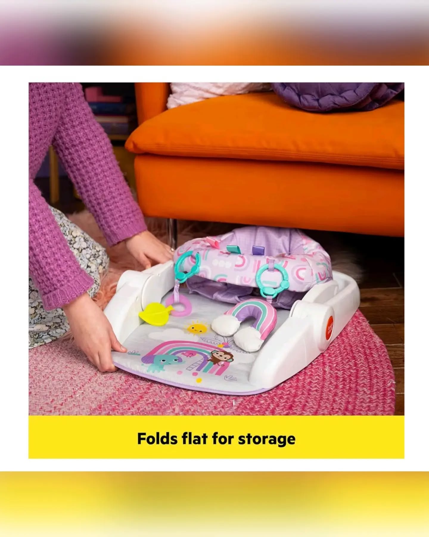 Bright Starts Purple Baby's Learn-to-Sit Floor Seat - Image 4