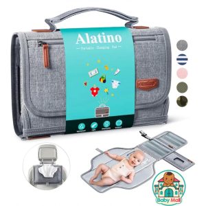 Alatino Grey Baby Portable Diaper Changing Pad