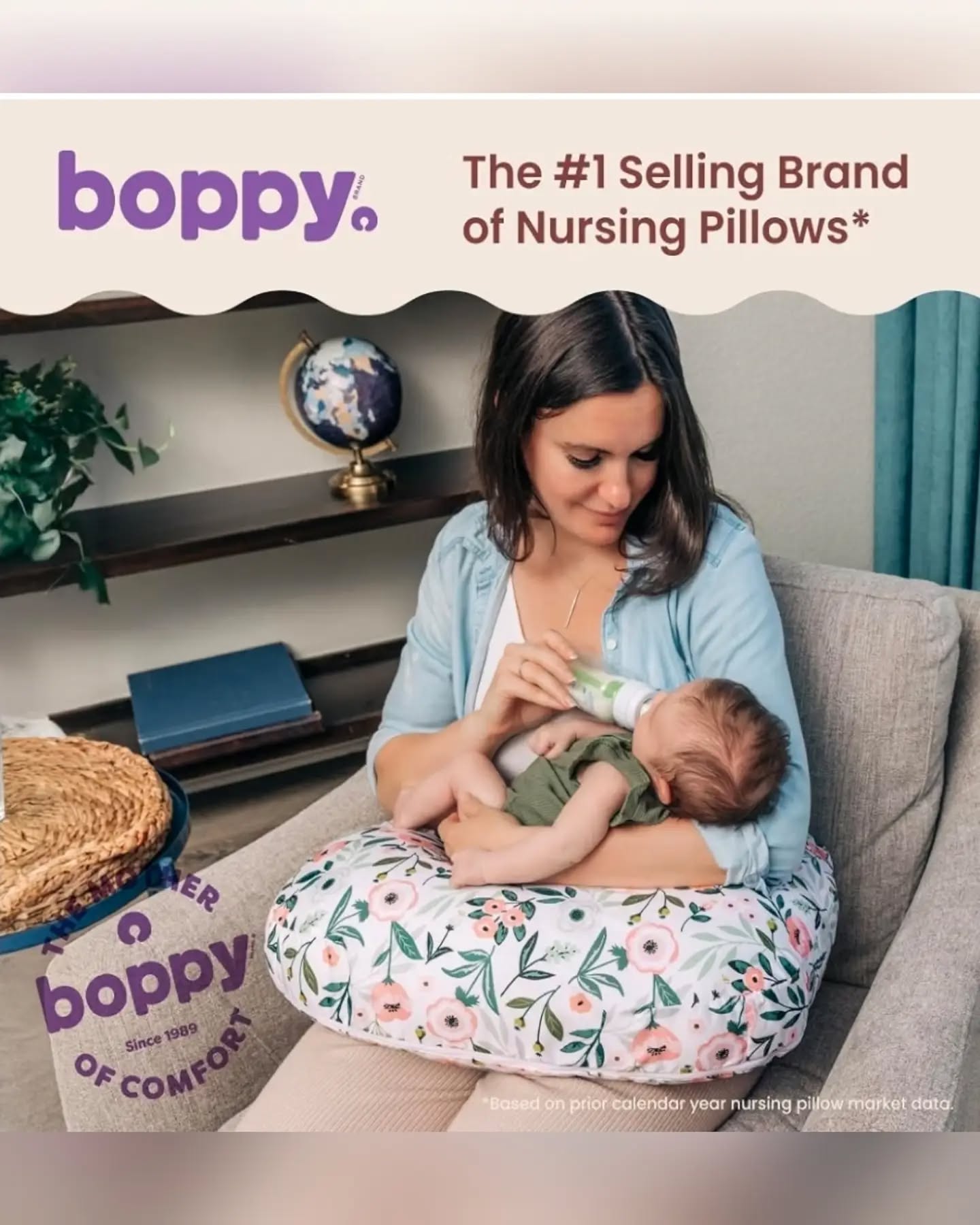 White Women's Boppy Floral Nursing Pillow - Image 3