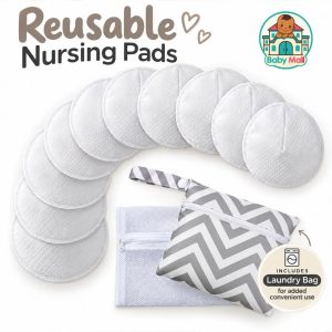 White Women's Reusable Bamboo Nursing Pads 10-Pack
