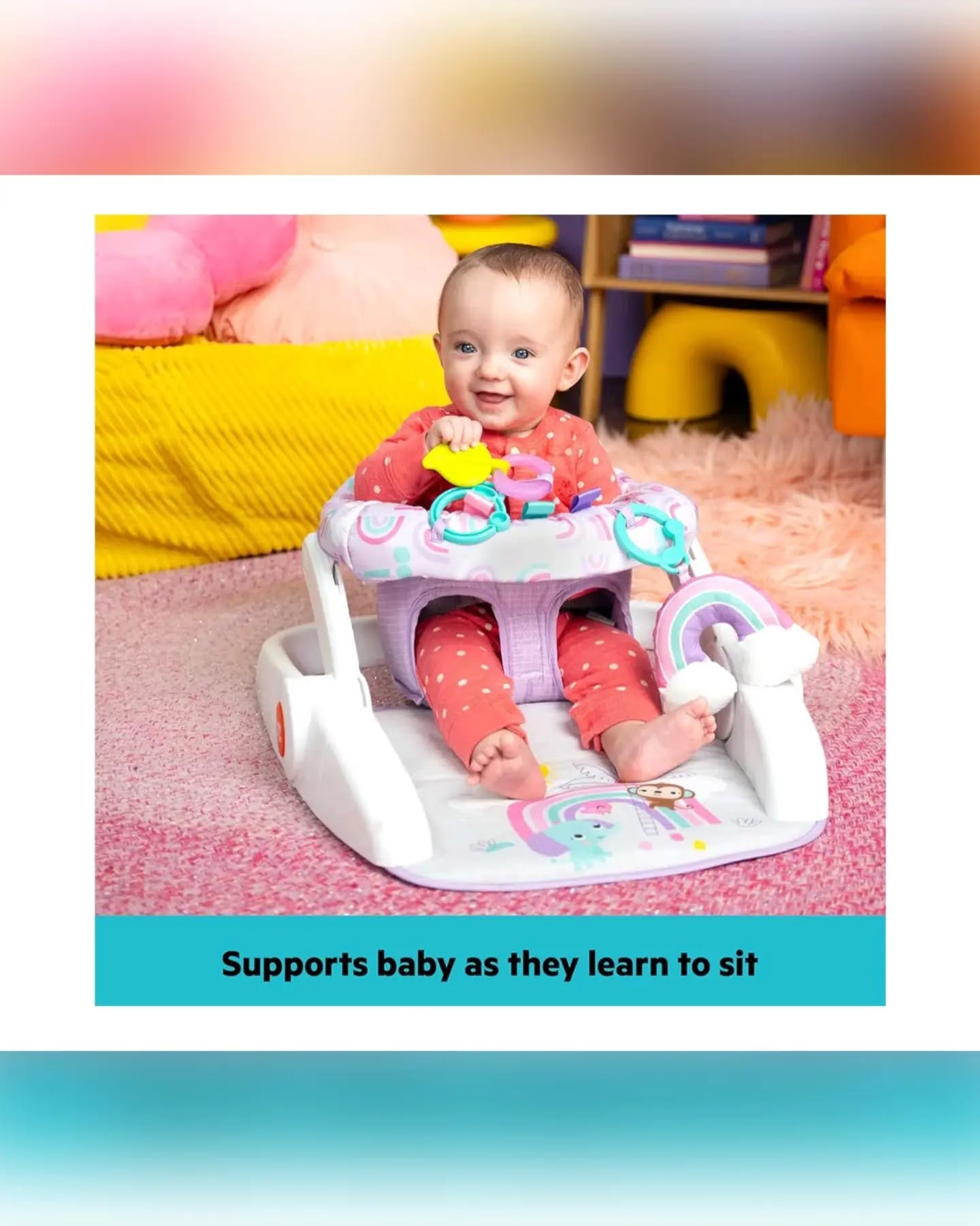 Bright Starts Purple Baby's Learn-to-Sit Floor Seat - Image 2
