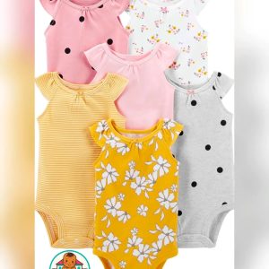Carter's Multi-color Baby Girl 6-Piece Onesie Set 3-6 Months