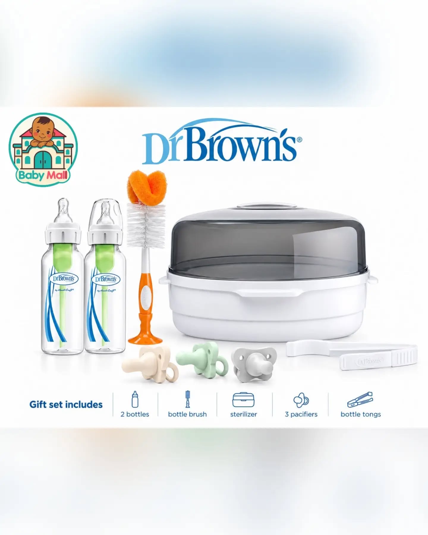 Dr. Browns Natural Flow Anti-Colic Microwave Sterilizer Gift Set