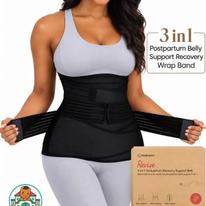KeaBabies Black Women's Postpartum Belly Support Recovery Wrap M/L