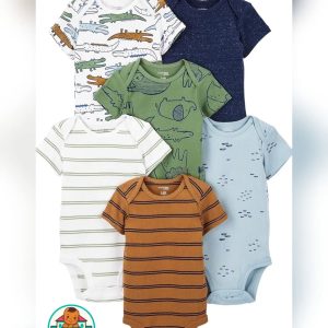 Simple Joys Multi-color Baby Bodysuit 6-Pack 0-3 Month
