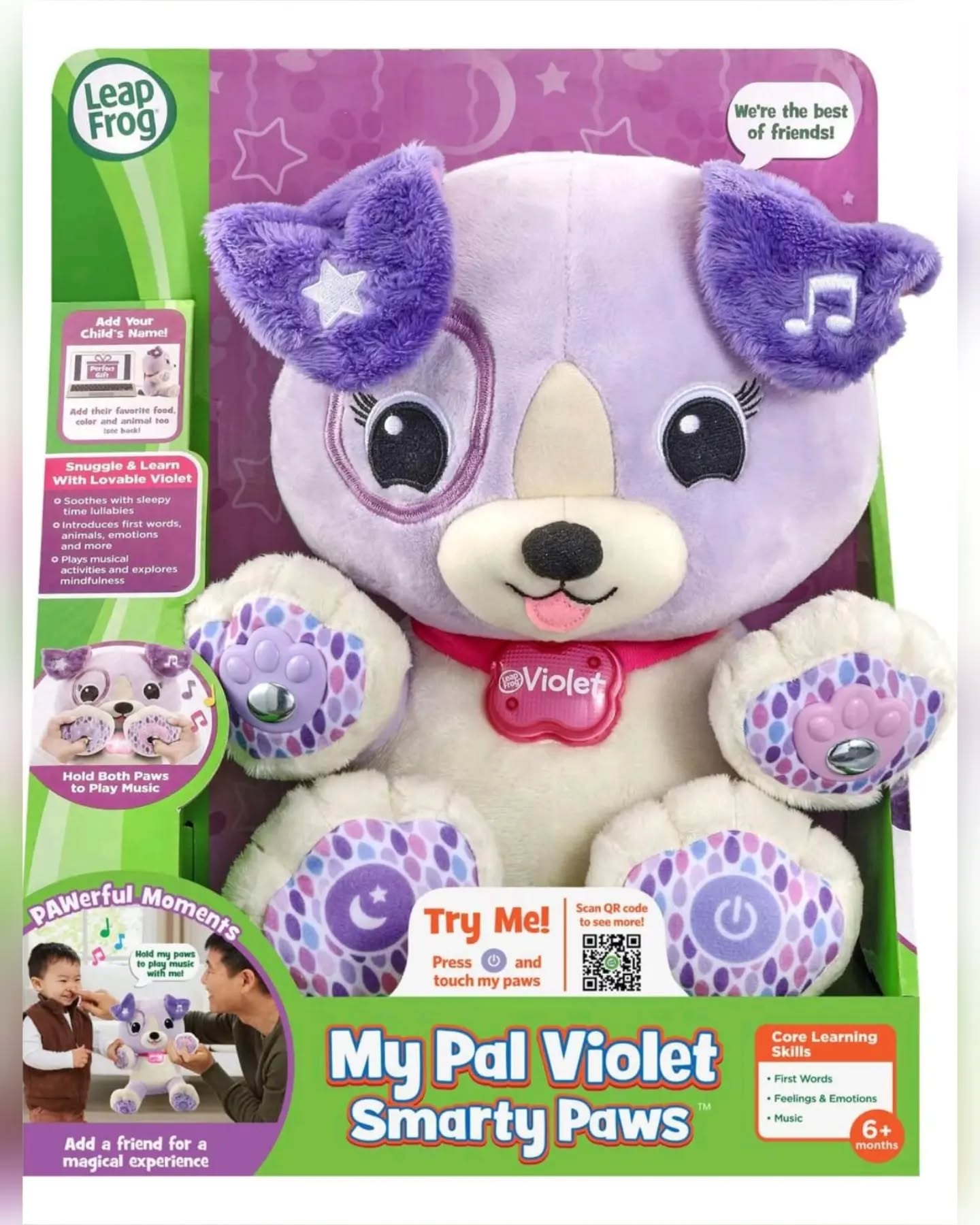 LeapFrog Purple My Pal Violet Smarty Paws Interactive Plush Toy - Image 6