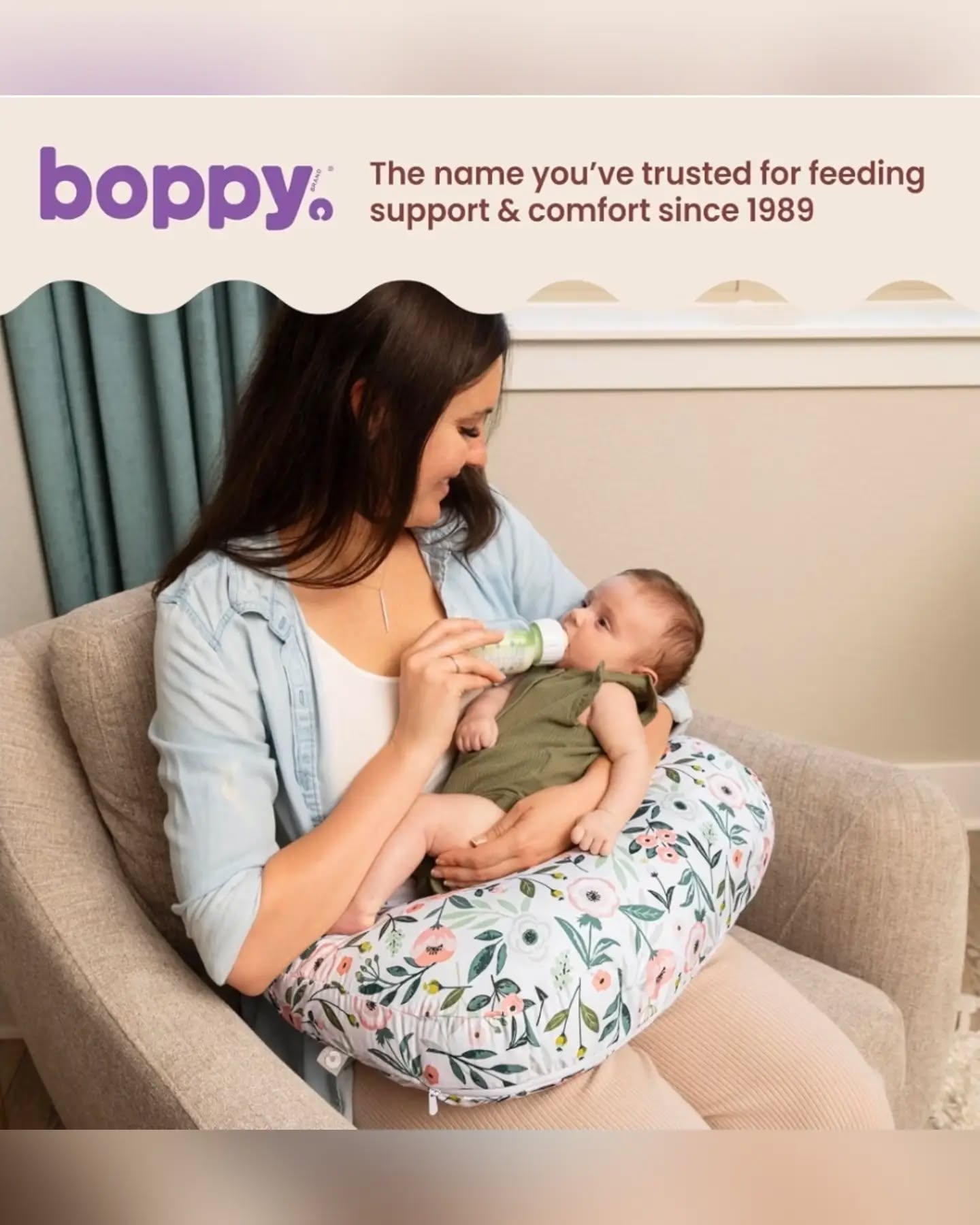 White Women's Boppy Floral Nursing Pillow - Image 4