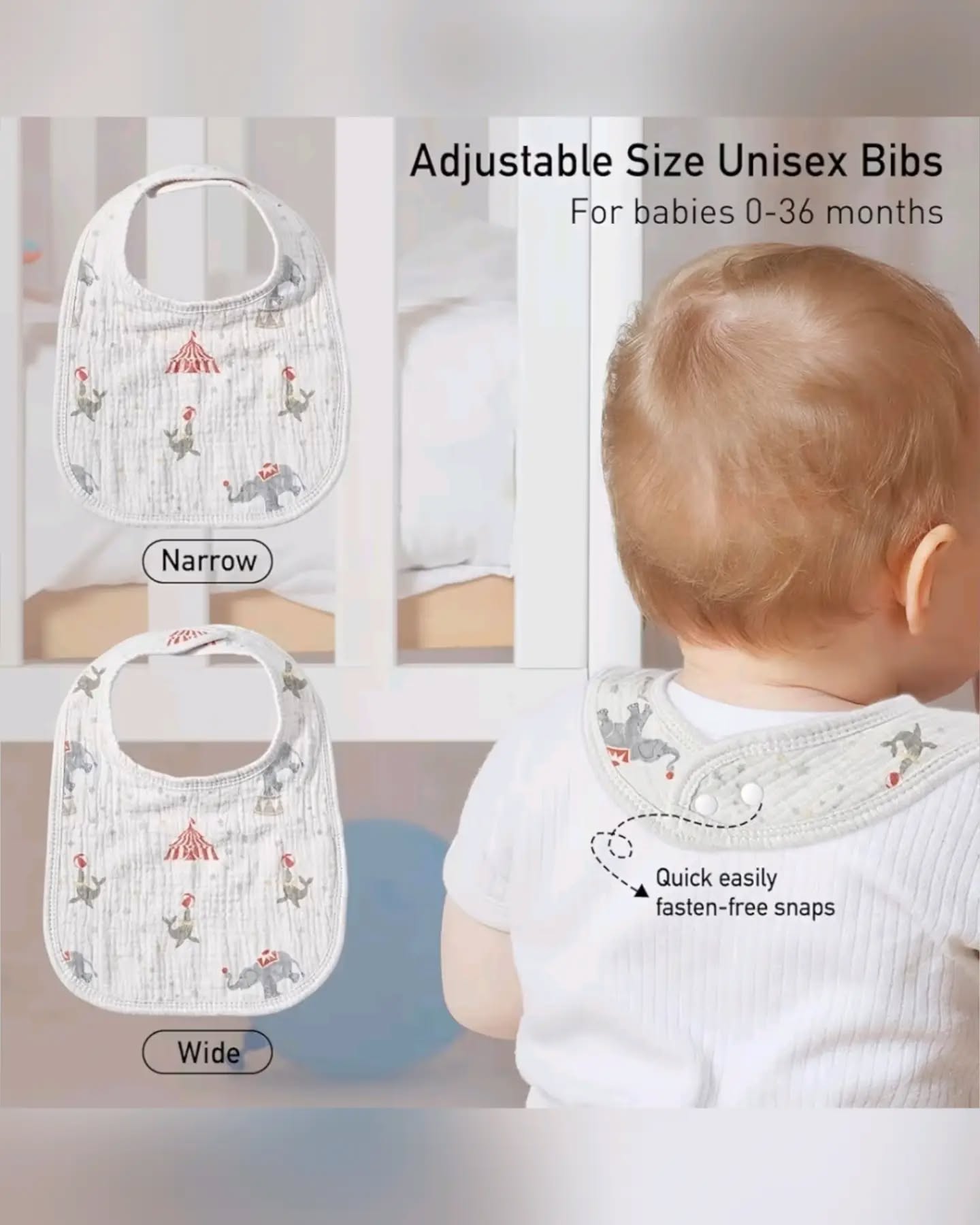 BabyMall246 Assorted Unisex Baby Bib Set 8-Piece - Image 3