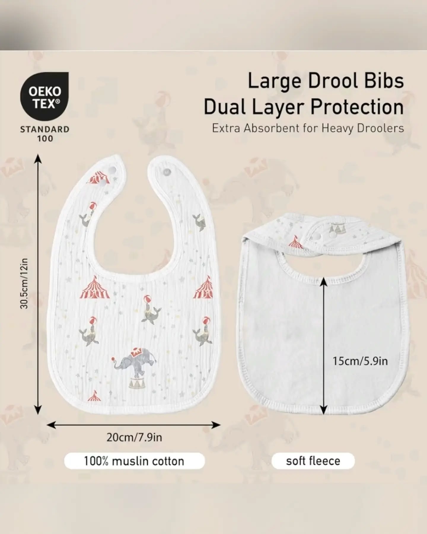 BabyMall246 Assorted Unisex Baby Bib Set 8-Piece - Image 2