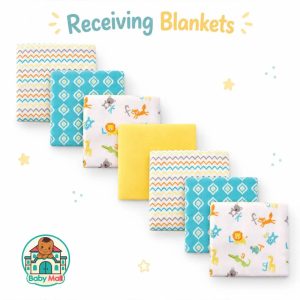 Carter's Multi-color Unisex Baby Flannel Receiving Blankets Pack of 7