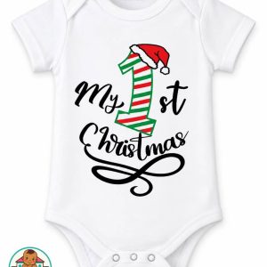Baby Mall White Baby Bodysuit My 1st Christmas 6-9 Months