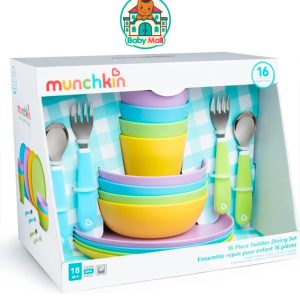 Munchkin Multi-color Unisex Toddler 16-Piece Dining Set