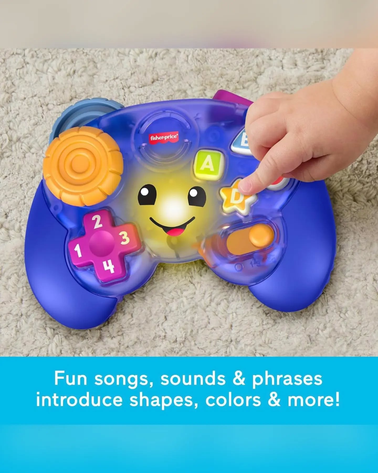 Fisher-Price Blue Baby Learning Game Controller 6-36 Months - Image 2