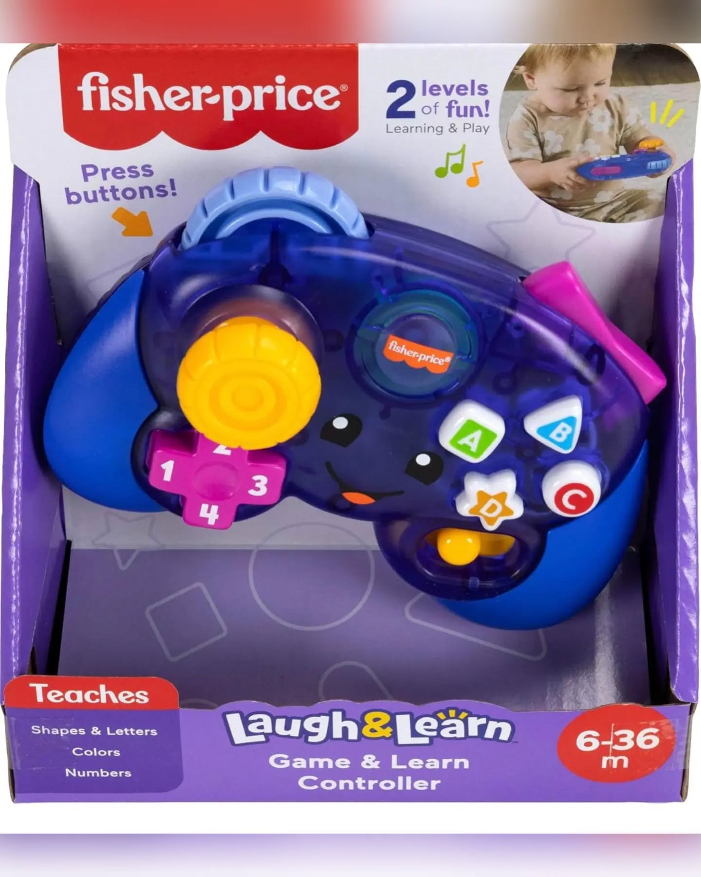 Fisher-Price Blue Baby Learning Game Controller 6-36 Months - Image 3