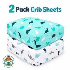 Baby Mall Unisex Baby Crib Sheets (2-Pack) Standard Crib Size