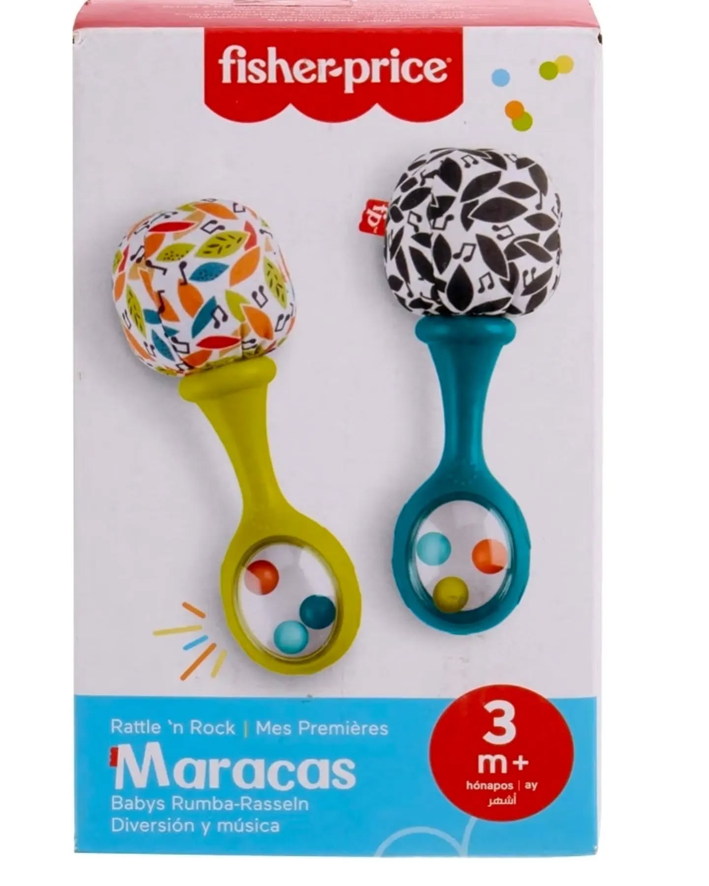 Fisher-Price Green and Blue Baby Rattle Maracas Set 3 Months+ - Image 2