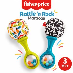 Fisher-Price Green and Blue Baby Rattle Maracas Set 3 Months+
